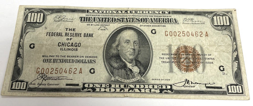 1929 100 benjamin franklin - benjamin,