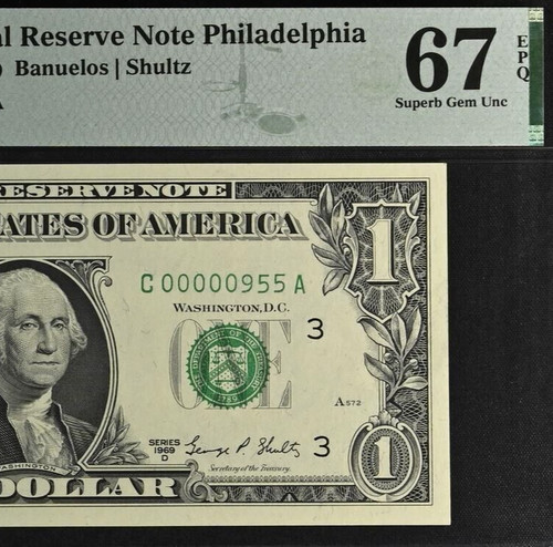 1969d philadelphia frn - $1, pmg